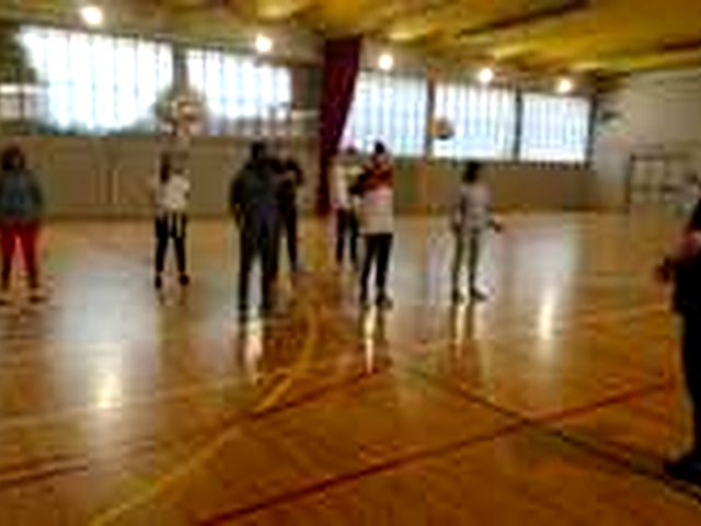 Séance de formation sportive en gymnase / Sports training session in a gym