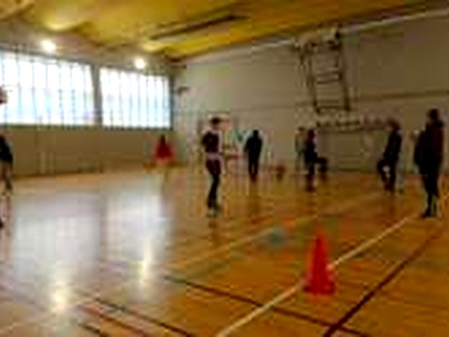 Parcours de plots en gymnase / Cone course in a gym