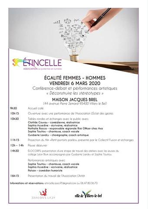 Affiche-programme de la 2e journée Égalité femmes-hommes, 6 mars 2020 / Programme poster for the 2nd Gender Equality day, 6 March 2020